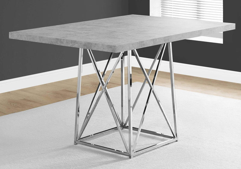Tables Dining Room Tables - 36" x 48" x 31" Grey, Particle Board and Chrome Metal - Dining Table HomeRoots