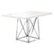 Tables Dining Room Tables - 36" x 48" x 31" White, Gloss Particle Board and Chrome, Metal - Dining Table HomeRoots