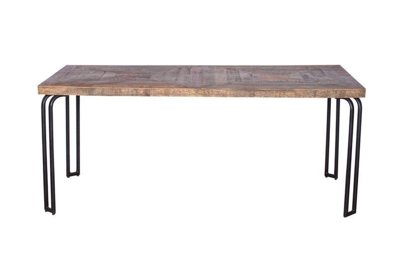 Tables Dining Room Tables - 36" X 72" X 30" Natural/Black 6 Wood 3 Iron Small Dining Table HomeRoots