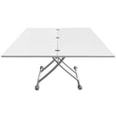 Tables Dining Room Tables - 39.5" X 29.5" X 29.5" High Gloss White Transforming Coffee and Dining Table HomeRoots