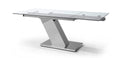 Tables Dining Room Tables - 55" X 35" X 30" Clear Glass/Aluminum Extendable Dining Table HomeRoots