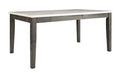 Tables Dining Room Tables - 64" X 38" X 30" White Marble And Gray Oak Dining Table HomeRoots