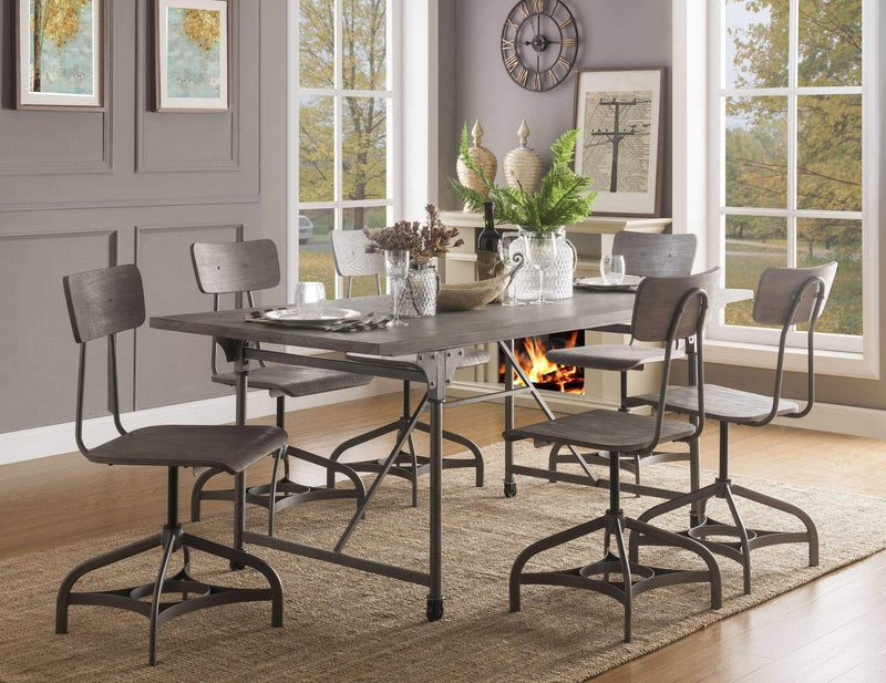 Tables Dining Room Tables - 72" X 36" X 30" Gray Oak And Sandy Gray Dining Table HomeRoots