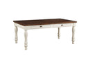 Tables Dining Room Tables - 72" X 42" X 30" Walnut And White Washed Solid Wood Dining Table HomeRoots