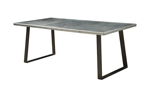 Tables Dining Room Tables - 78" X 40" X 30" Aluminum And Gunmetal Dining Table HomeRoots