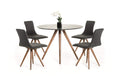 Tables Dining Table Set - 30" Black and Walnut Wood and Veneer Dining Table HomeRoots