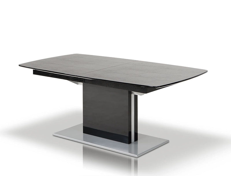 Tables Dining Table Set - 30" Black Crocodile MDF, Hardwood, and Metal Dining Table HomeRoots