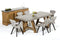 Tables Dining Table Set - 30" Concrete and Solid Acacia Wood Dining Table HomeRoots