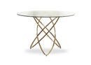 Tables Dining Table Set - 30" Rose gold Stainless Steel and Glass Dining Table HomeRoots