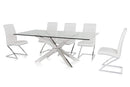 Tables Dining Table Set - 30" Stainless Steel and Clear Glass Dining Table HomeRoots