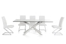 Tables Dining Table Set - 30" Stainless Steel and Clear Glass Dining Table HomeRoots