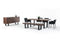 Tables Dining Table Set - 30" Walnut Veneer and Stainless Steel Dining Table HomeRoots