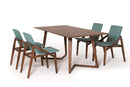 Tables Dining Table Set - 31" Walnut Wood and Veneer Dining Table HomeRoots