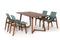 Tables Dining Table Set - 31" Walnut Wood and Veneer Dining Table HomeRoots