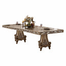 Tables Dining Table Set - 78-114" X 44" X 30" Antique Gold Dining Table HomeRoots