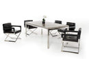 Tables Dining Tables - 30" Concrete and Stainless Steel Dining Table HomeRoots