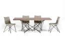 Tables Dining Tables - 30" Walnut Veneer and Metal Dining Table HomeRoots