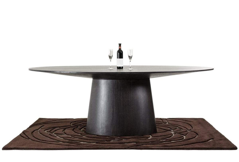 Tables Dining Tables - 30" Wenge Veneer Oval Dining Table HomeRoots