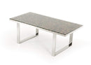 Tables Dining Tables - 30" Wood Mosaic, Steel, and Glass Dining Table HomeRoots