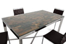 Tables Dining Tables - 30" Wood, Steel, and Glass Dining Table HomeRoots