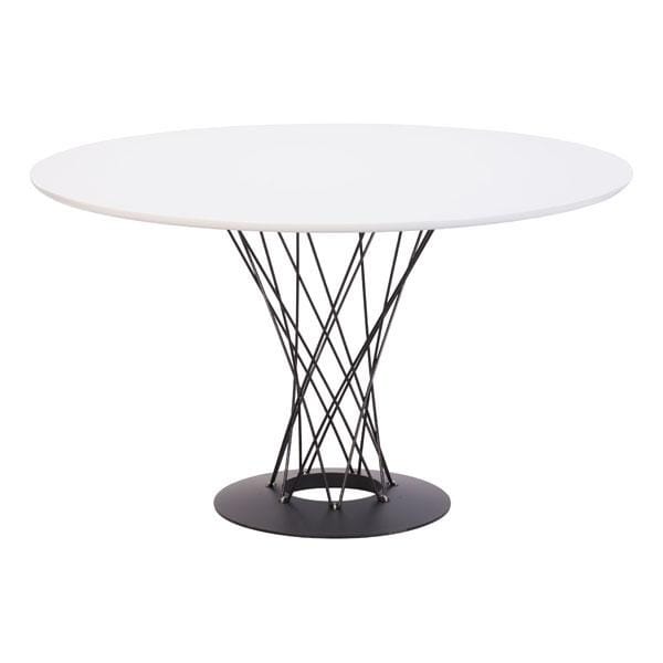 Tables Dining Tables - 47" X 47" X 29" White Spiral Dining Table HomeRoots