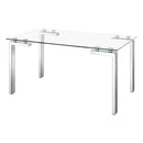 Tables Dining Tables - 59" X 35.5" X 30" Stainless Steel Roca Dining Table HomeRoots