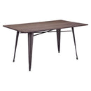 Tables Dining Tables - Dining Table Rustic Wood - Bamboo Steel HomeRoots