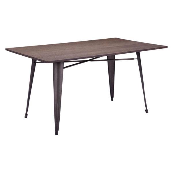 Tables Dining Tables - Dining Table Rustic Wood - Bamboo Steel HomeRoots