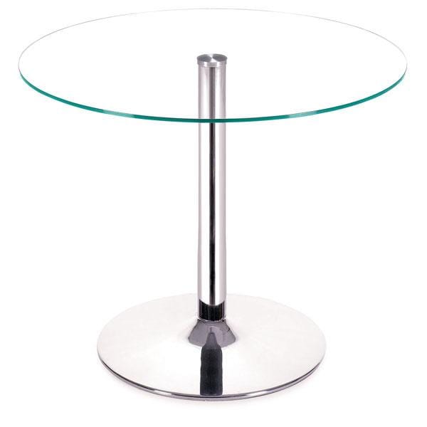 Tables Dining Tables - Dining Table - Tempered Glass Chromed Steel HomeRoots