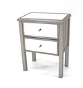 Tables End Tables - 13.75" x 24" x 30.5" Silver, Coastal, 2 Drawer, Mirrored - End Table HomeRoots