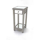 Tables End Tables - 14.25" x 14.25" x 29.75" Silver, 1 Drawer, Coastal Style, Mirrored - End Table HomeRoots