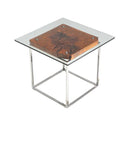 Tables End Tables - 20" Wood, Steel, and Glass Tree Root End Table HomeRoots