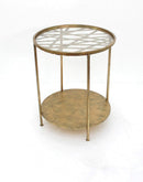 Tables End Tables - 20" x 20" x 24" Gold, Round, Rimmed Glass Top - End Table HomeRoots