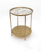 Tables End Tables - 20" x 20" x 24" Gold, Round, Rimmed Glass Top - End Table HomeRoots