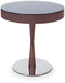 Tables End Tables - 22" Brown Oak Veneer Round End Table HomeRoots