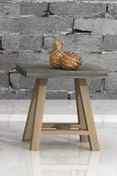 Tables End Tables - 22" Concrete and Solid Acacia Wood End Table HomeRoots