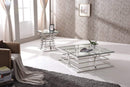 Tables End Tables - 22" Glass and Stainless Steel Square End Table HomeRoots