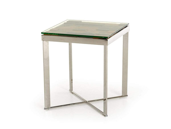 Tables End Tables - 22" Mosaic Wood, Steel, and Glass End Table HomeRoots