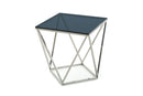 Tables End Tables - 25" Glass and Stainless Steel End Table HomeRoots