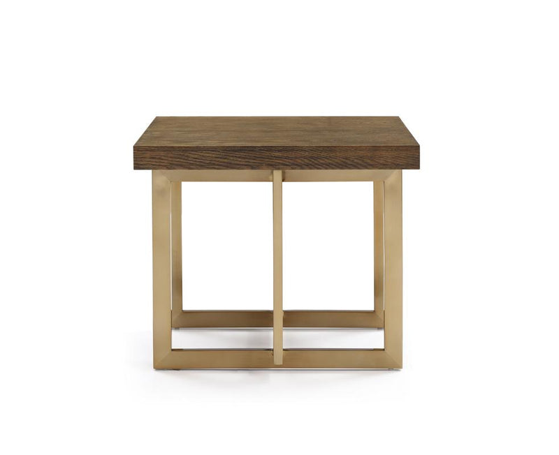 Tables End Tables - Modrest Pike Modern Elm & Antique Brass End Table HomeRoots