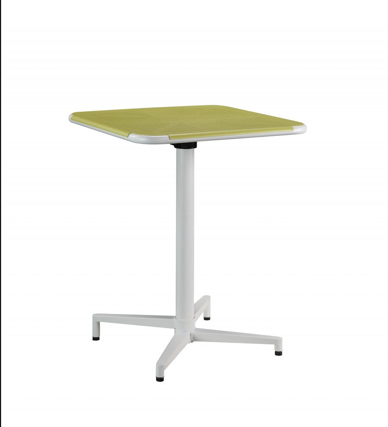 Tables Folding Table - 24" X 24" X 30" Yellow White Metal Folding Table HomeRoots