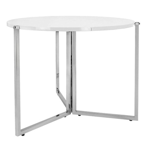 Tables Folding Table - 35.5" X 35.5" X 29.5" Radiant White Circular Folding Table HomeRoots