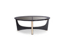 Tables Glass Coffee Table - 18" Black Crocodile Textures and Rose gold, and Glass Coffee Table HomeRoots