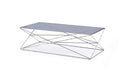 Tables Glass Coffee Table - 18" Smoked Glass and Stainless Steel Coffee Table HomeRoots