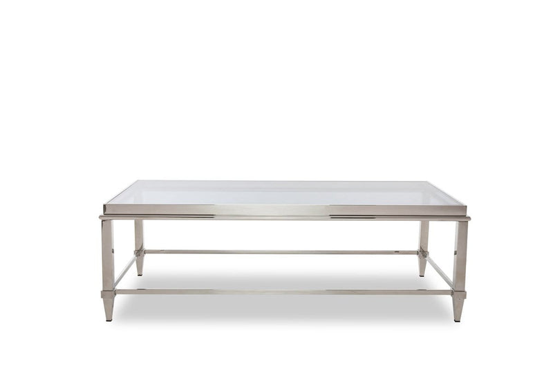 Tables Glass Coffee Table - 18" Steel and Glass Coffee Table HomeRoots