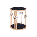 Tables Glass End Tables - 20" X 20" X 24" Metal Glass End Table and Gold & Black Glass HomeRoots