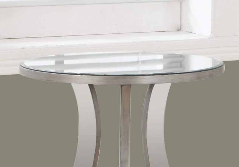 Tables Glass End Tables - 20" x 20" x 24" Silver - End Table with a Mirror Top HomeRoots