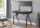 Tables Glass Table - 25'.5" x 40'.75" x 55'.75" Grey, Clear, Metal, Glass, Plastic, Tempered Glass - Drafting Table - Adjustable HomeRoots