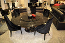 Tables Glass Table - 31" Black Crocodile Lacquer Stainless Steel and Glass Table HomeRoots