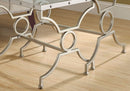 Tables Glass Table - 38'.5" x 43'.5" x 43" Silver, Tempered Glass -2pcs Nesting Table Set HomeRoots